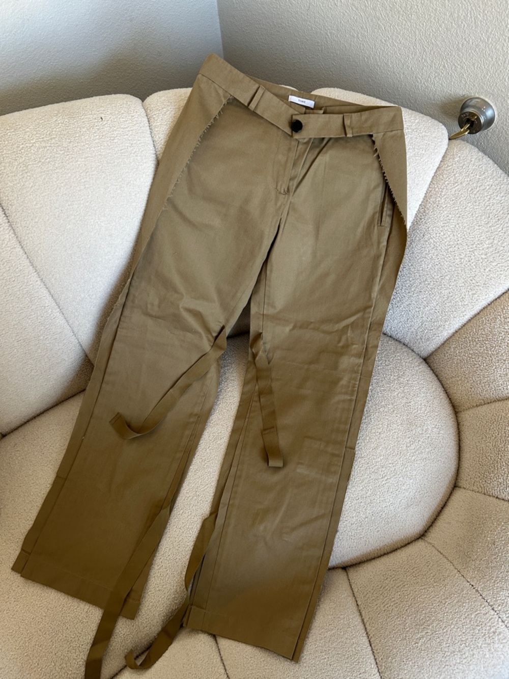 Straight-Leg Utility Pants in Olive Tan